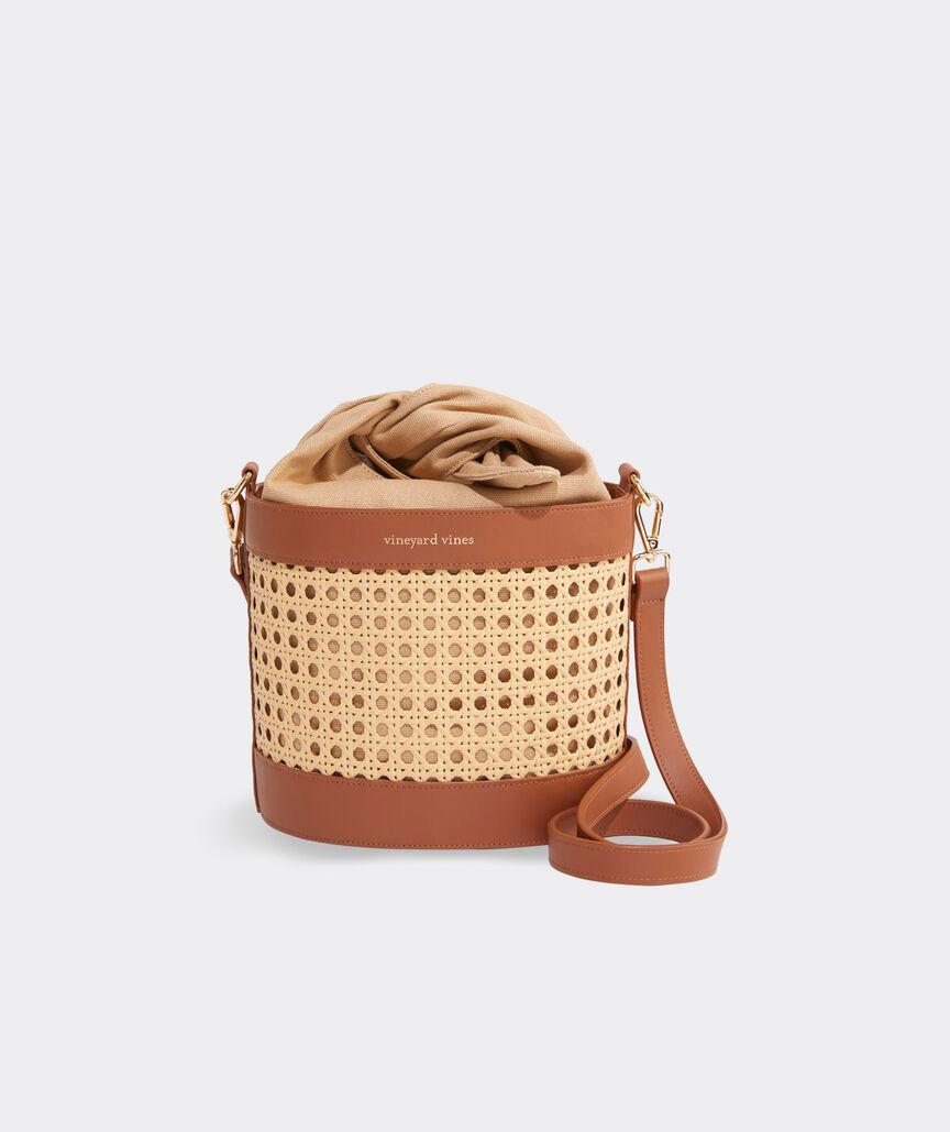 Caned Crossbody Bucket Bag Product Image