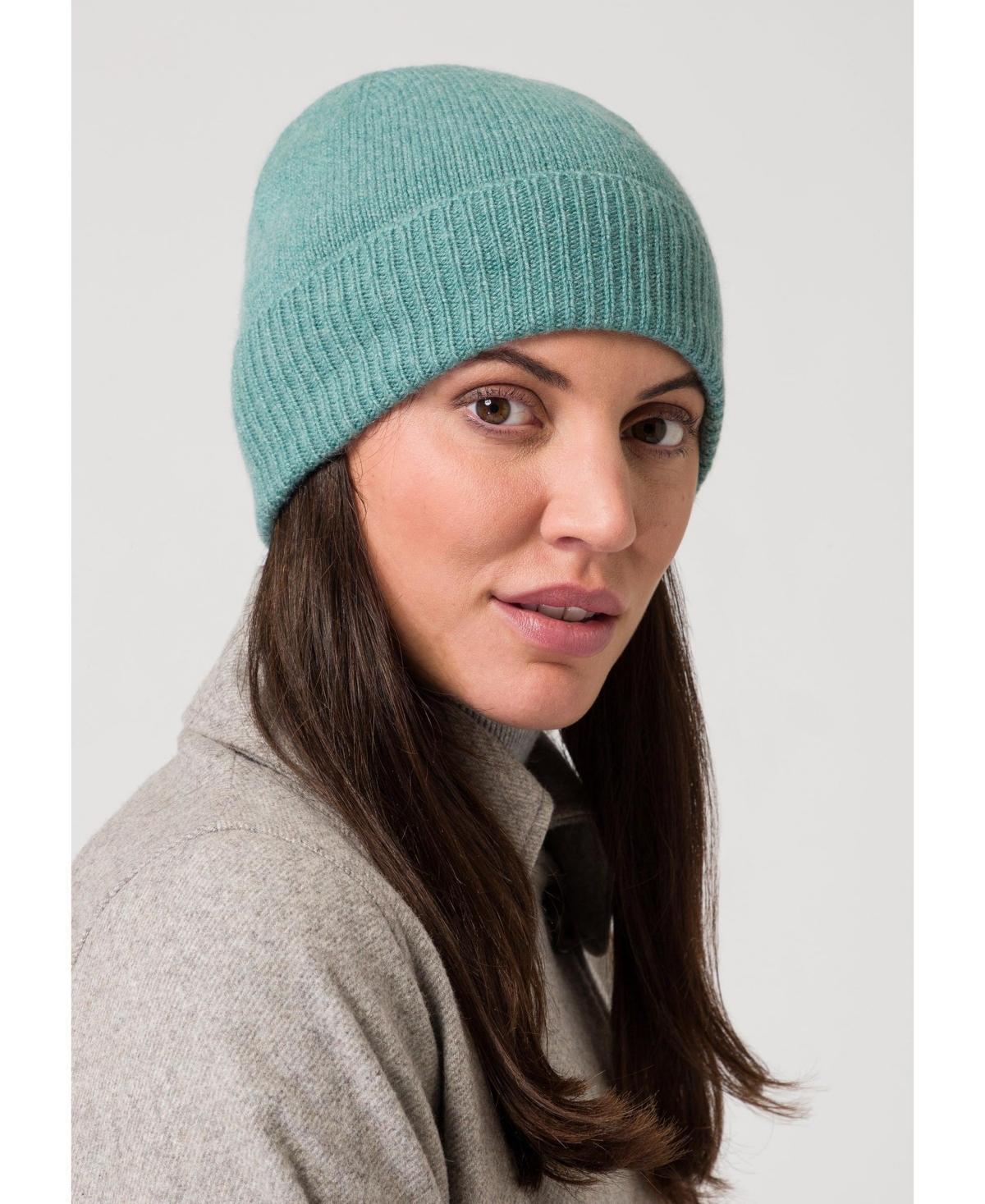 Style Republic 100% Pure Cashmere Womens Ribbed Cuff Beanie Product Image