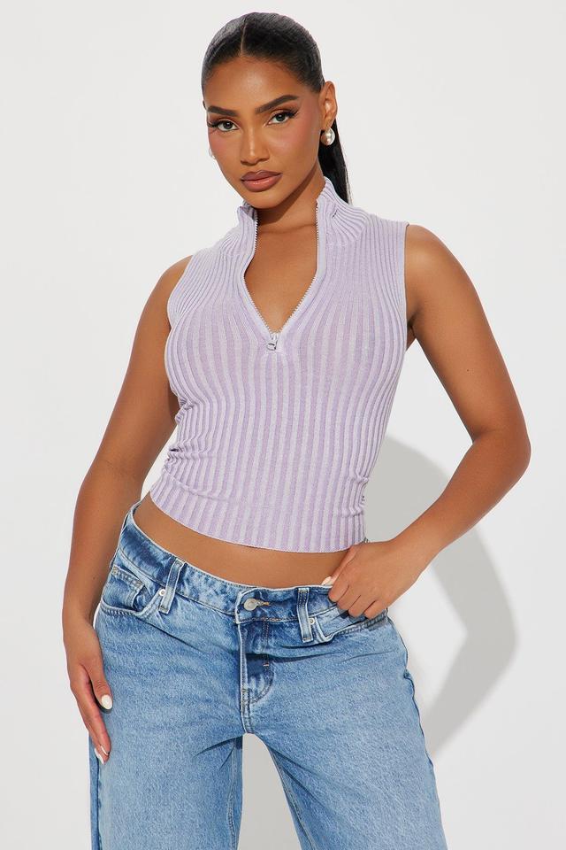 Lost Cause Sweater Top - Purple Product Image