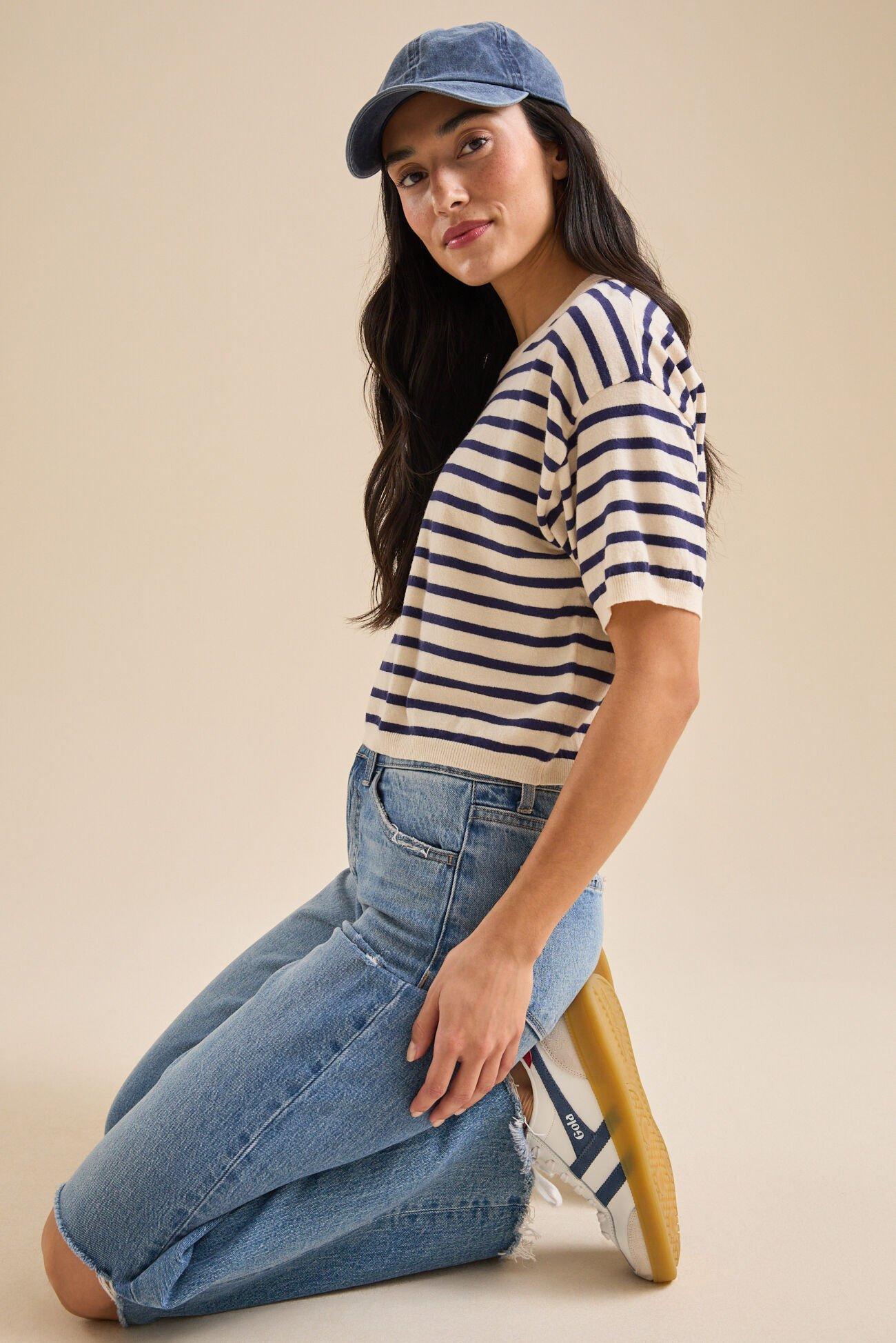 Della Stripe Cropped Top Product Image