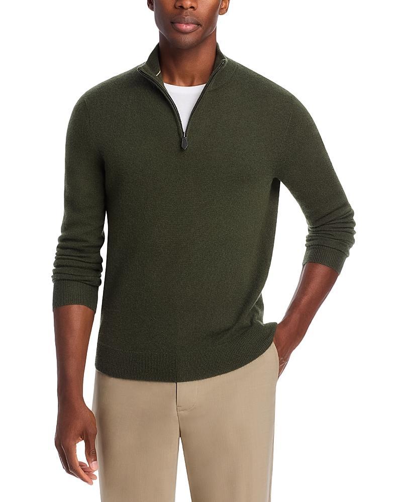 The Mens Store at Bloomingdales Slate Green Cashmere Half-Zip Sweater - Exclusive Product Image