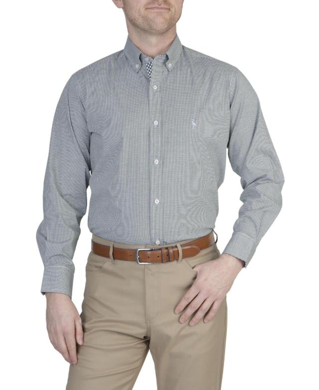 Tailorbyrd Mens Mini Gingham Cotton Stretch Long Sleeve Shirt Product Image