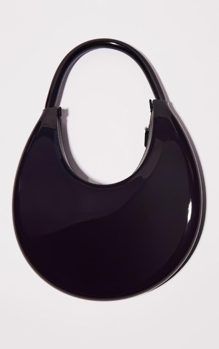 Black Patent PU Round Shoulder Bag Product Image