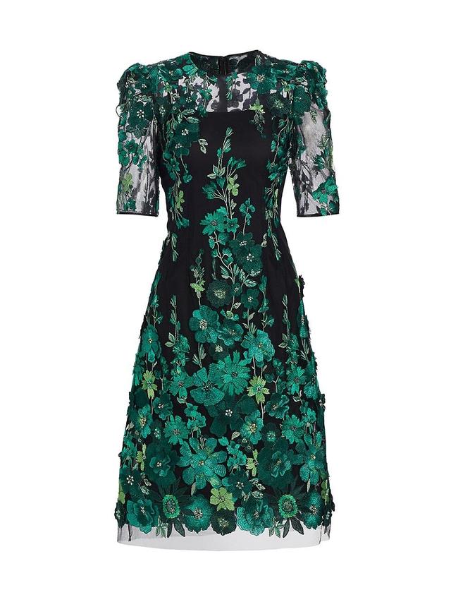 Womens Embroidered Floral Cocktail Dress Product Image