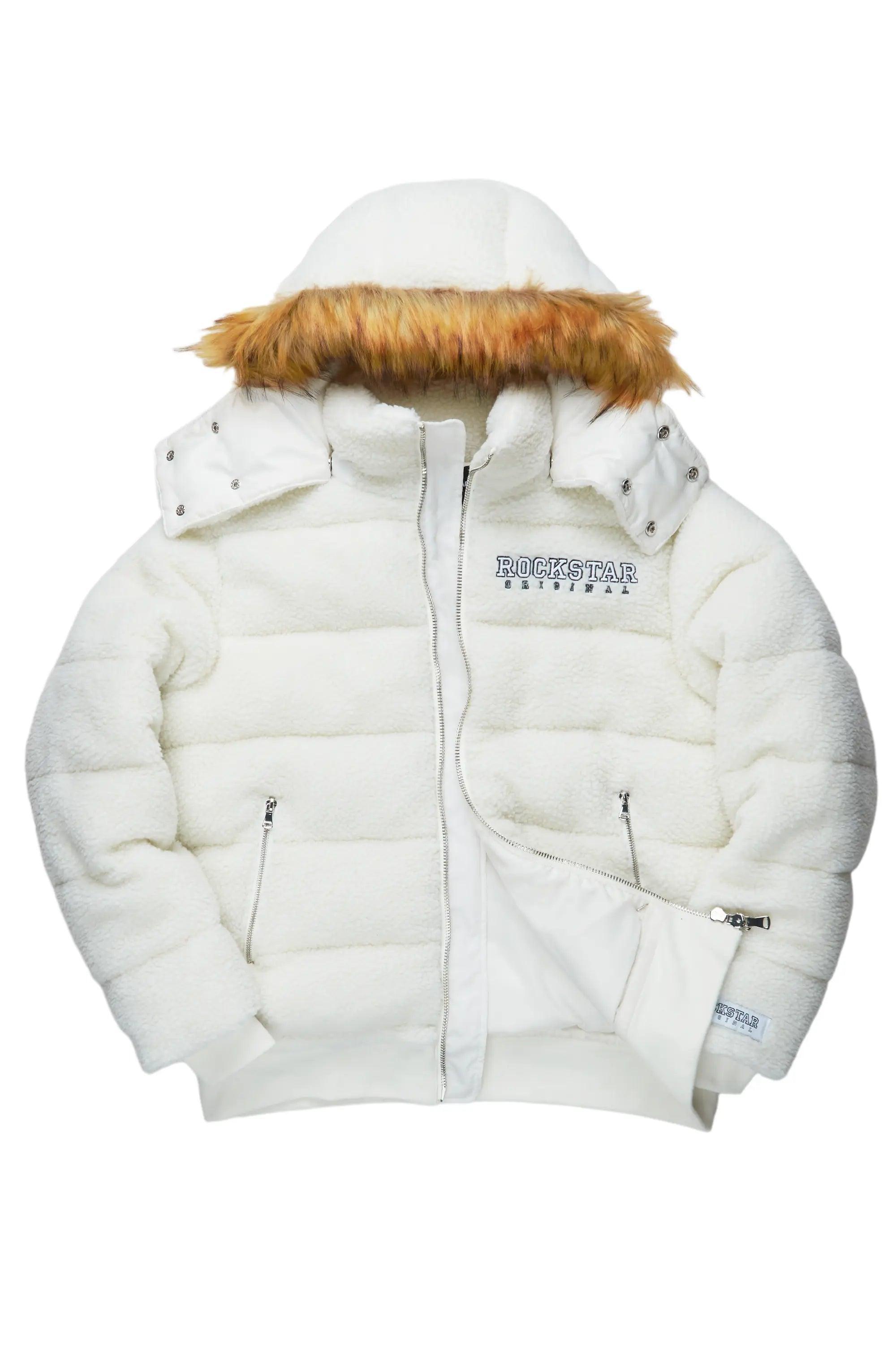 Sarvesh Cream Puffer Jacket Male Product Image