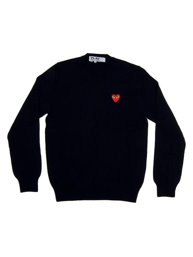 Womens Double Heart Play V-Neck Sweater Product Image