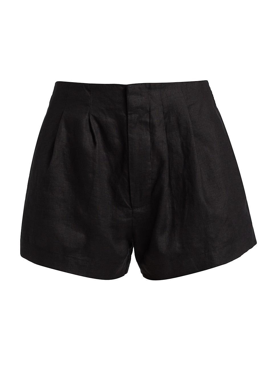 Womens Larue Pleated Linen Shorts Product Image