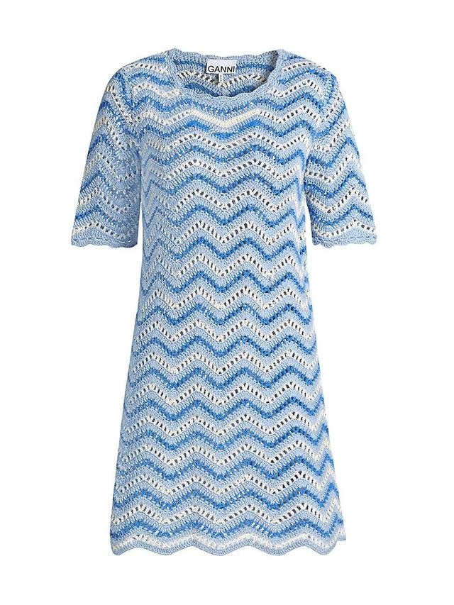 Womens Chevron Cotton Crochet Mnidress Product Image