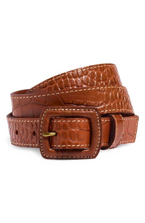 Madewell Croc Embossed Covered Buckle Leather Belt Product Image