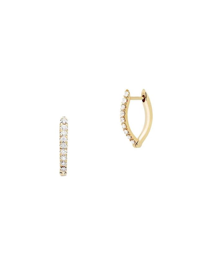 Womens Cristina 18K Yellow Gold & Diamond Small Hoop Earrings Product Image