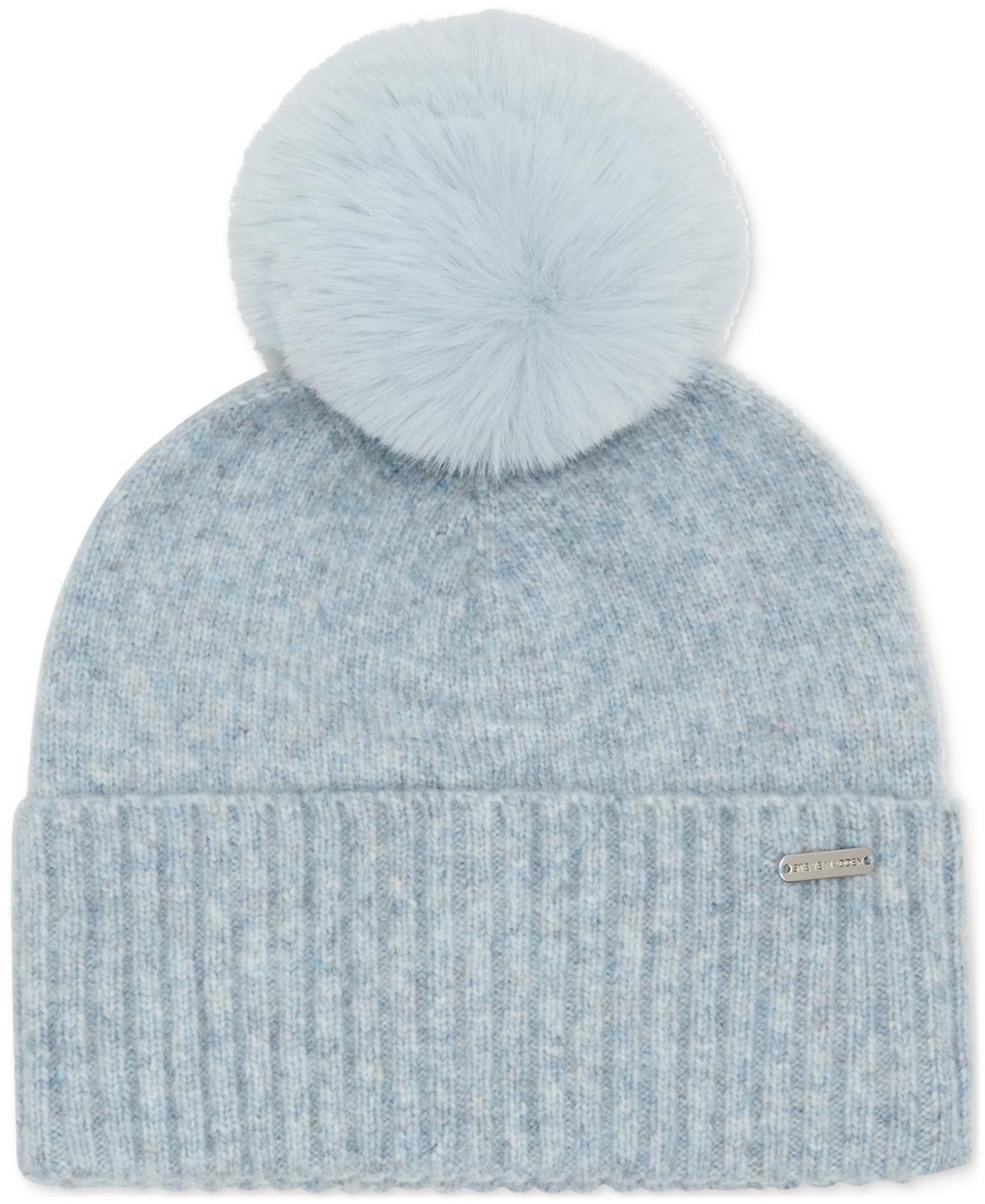 Steve Madden Womens Marled Knit Pom Pom Beanie product image