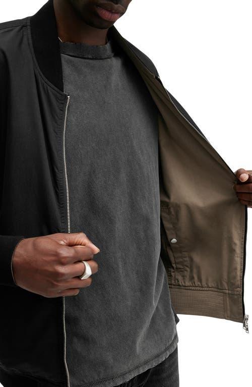 ALLSAINTS Bassett Reversible Bomber Jacket In Black/khaki Brown Product Image