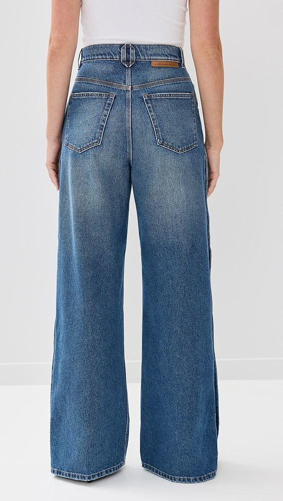 Stella McCartney Snap Blue Denim Loose Jeans | Shopbop Product Image