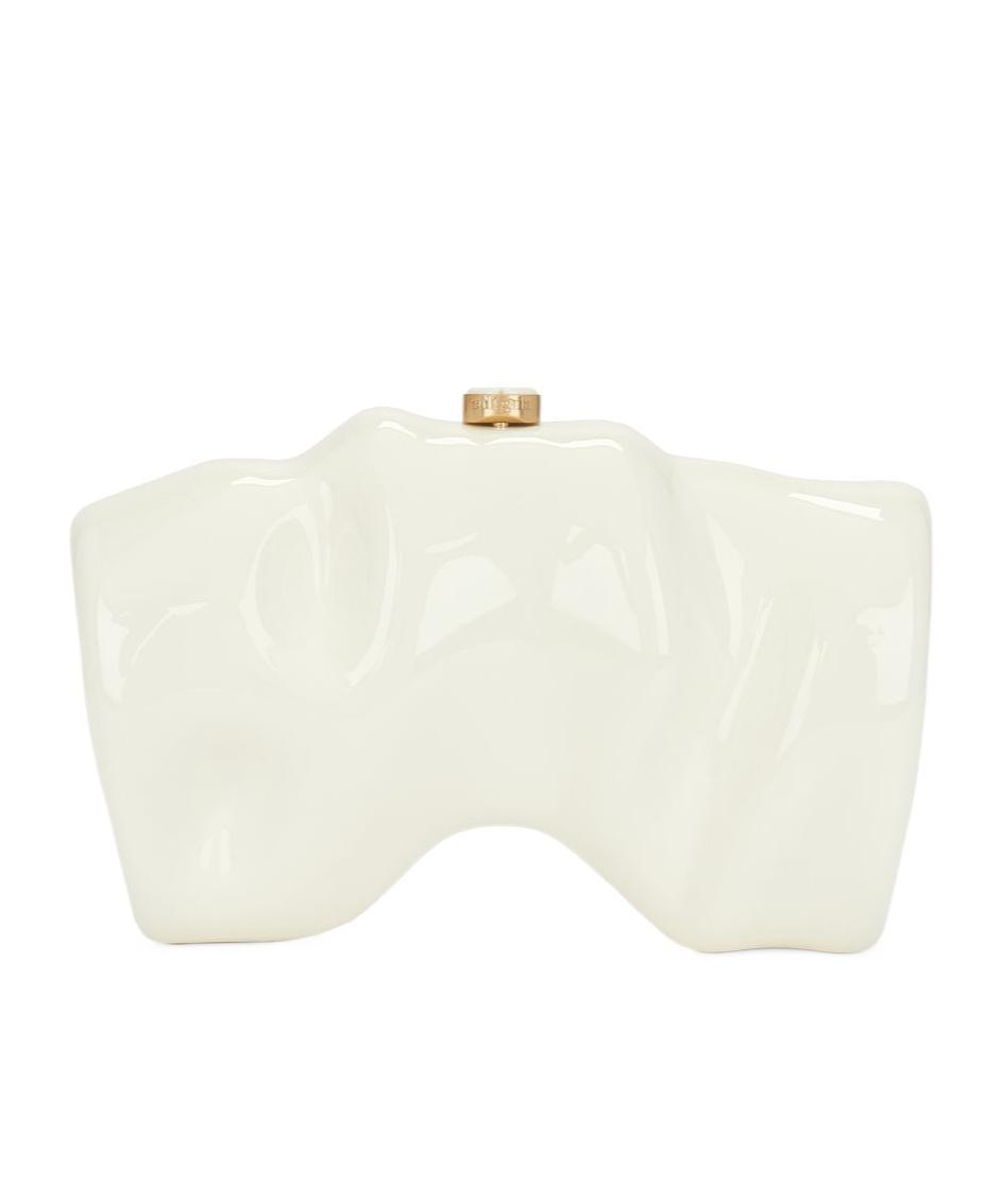 CULT GAIA Scrunch Clutch In White Product Image