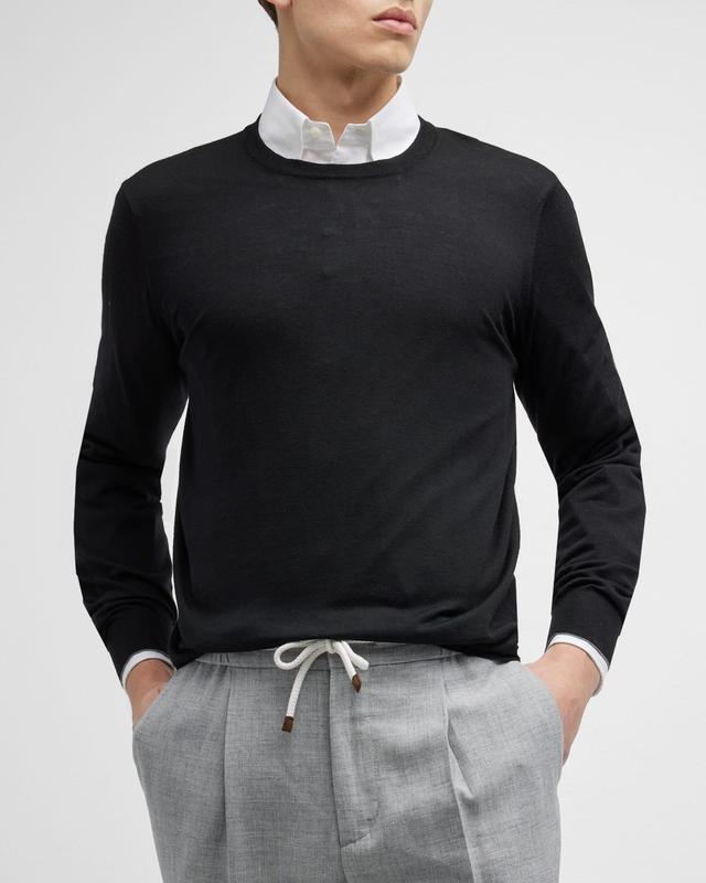 Mens Wool-Cashmere Crewneck Sweater Product Image