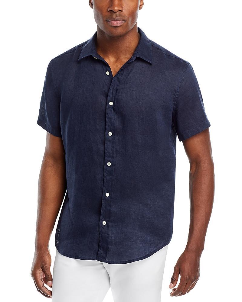 The Mens Store at Bloomingdales Linen Regular Fit Short Sleeve Button Down Shirt - Exclusive Product Image