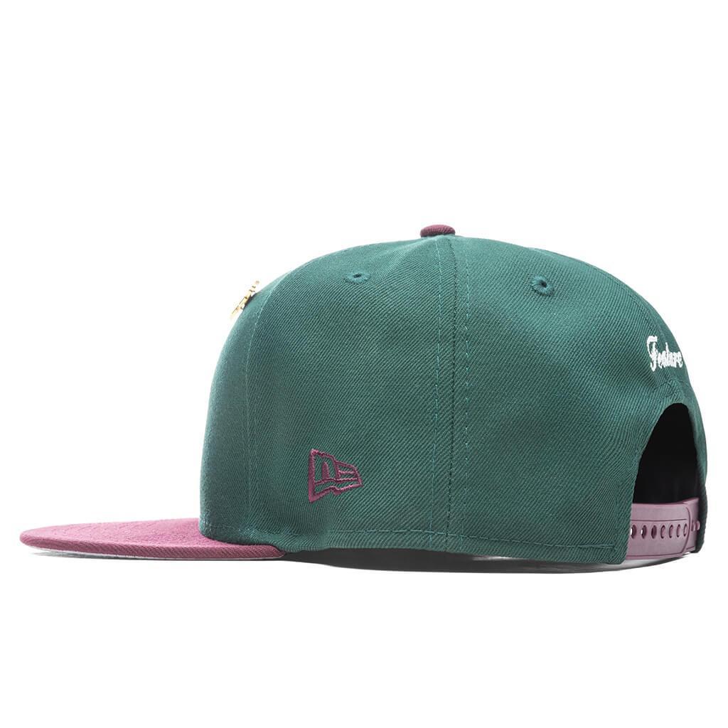 Feature x New Era Old English F Snapback Hat w/ Pin - Dark Green/Maroon Male Product Image