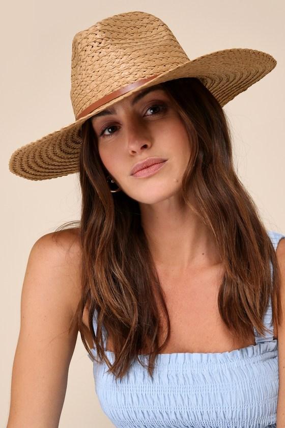 Sunny Views Tan Woven Straw Sun Hat Product Image