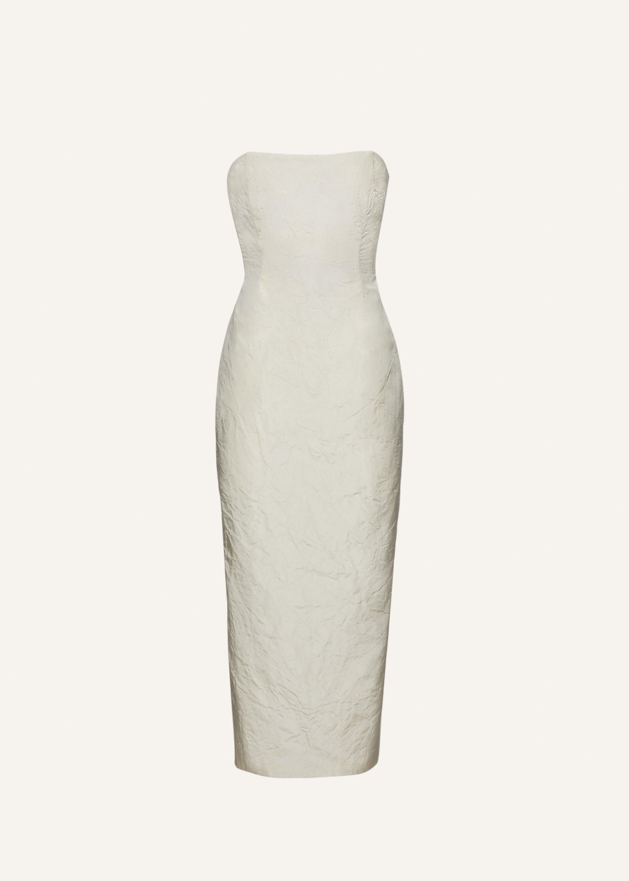 Strapless corset midi dress in cream Product Image