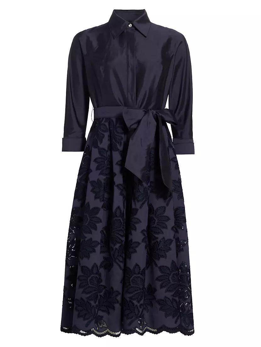 Floral Taffeta Shirt Cocktail Dress Product Image