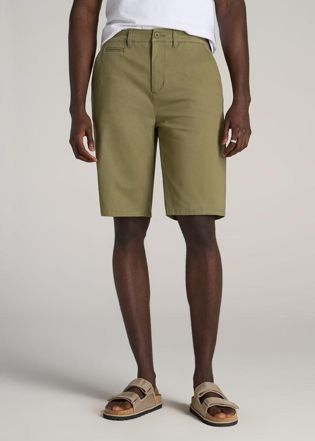 Chino Shorts for Tall Men in Fatigue Green Product Image