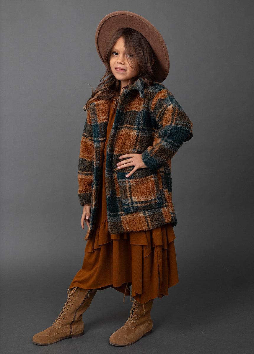 Gertrude Coat in Camel Plaid Product Image