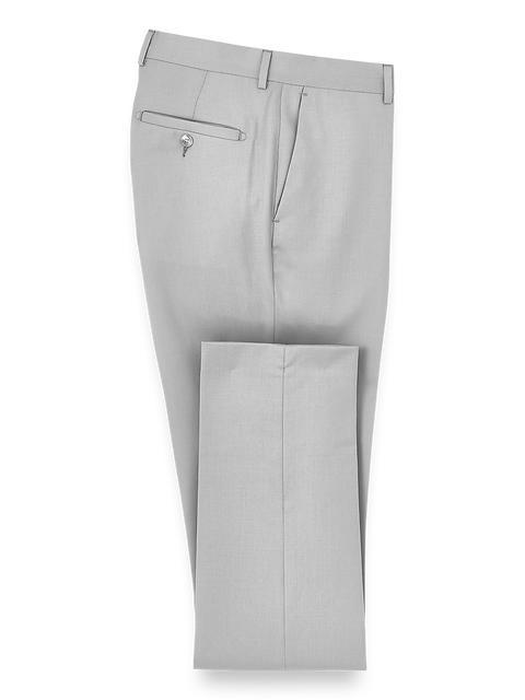 Wool Gabardine Pants - Light Grey Product Image