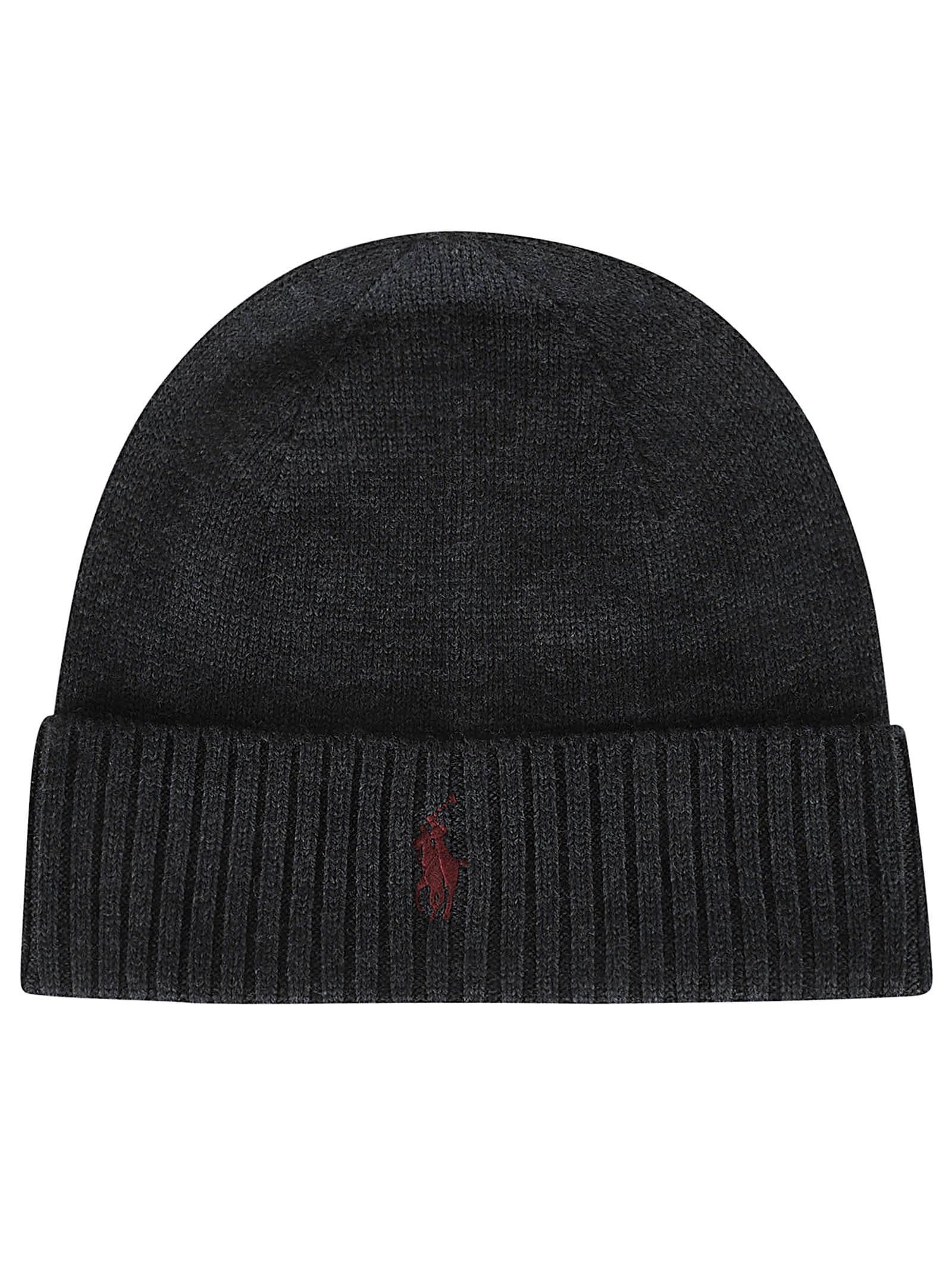 POLO RALPH LAUREN Logo Embroidery Knit Beanie In Grey Product Image