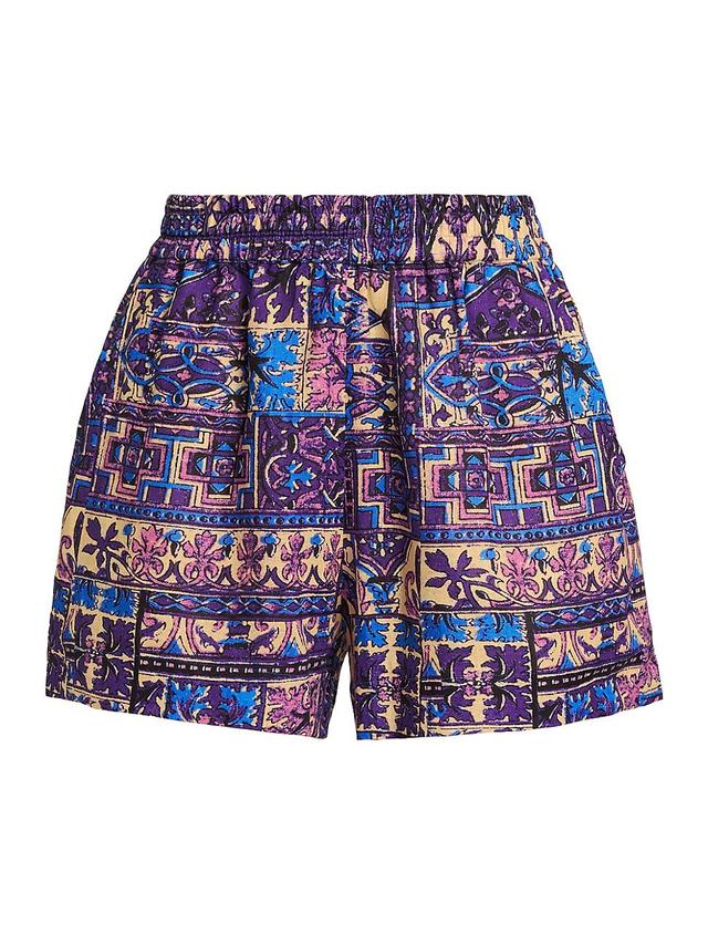 Womens Monte Arabesque Linen Shorts Product Image