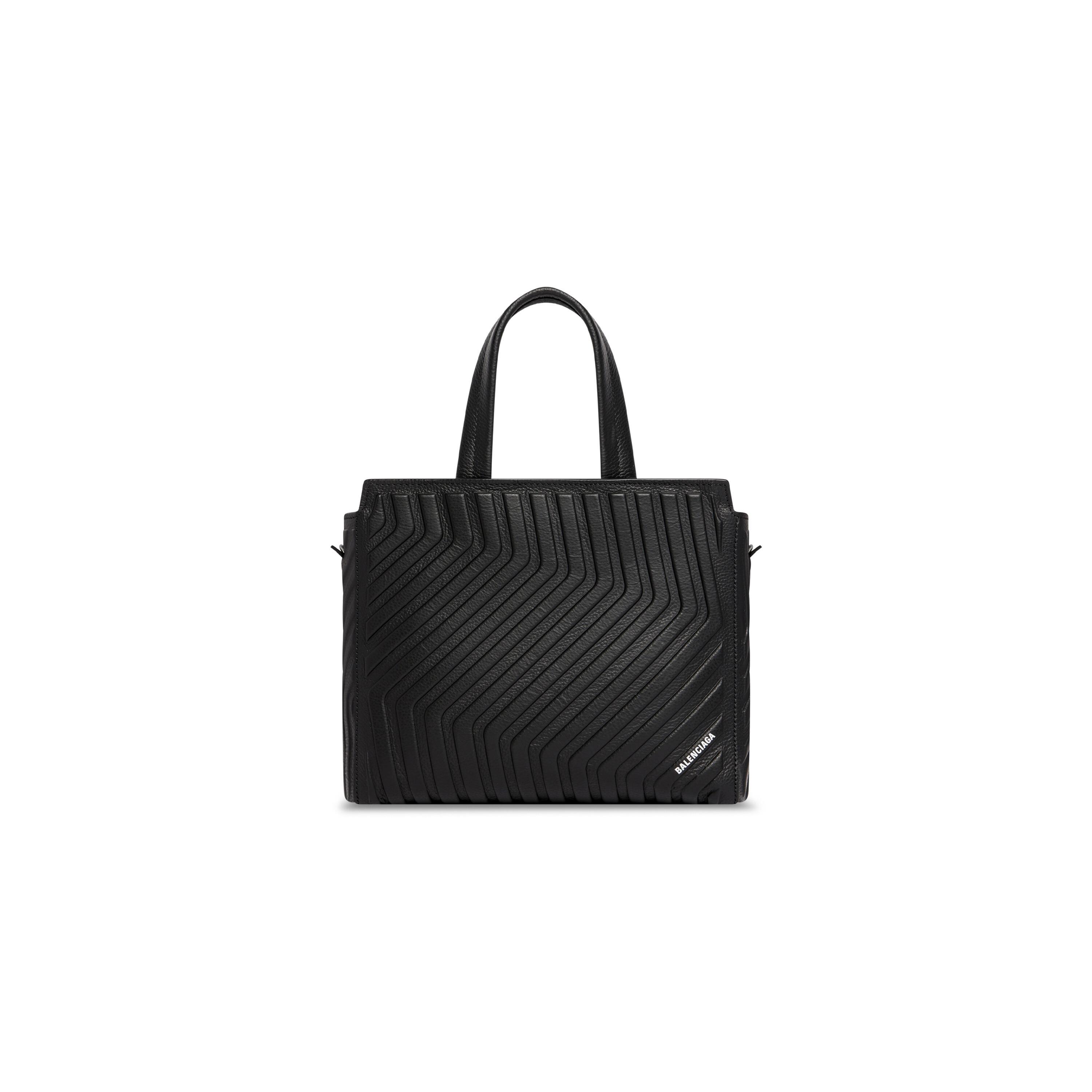 Men's Car Zipped Small East-west Tote Bag  in Black Product Image