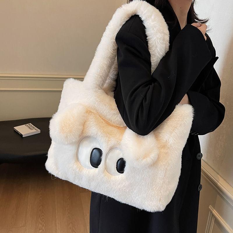 Eyes Embroidered Fluffy Tote Bag Product Image