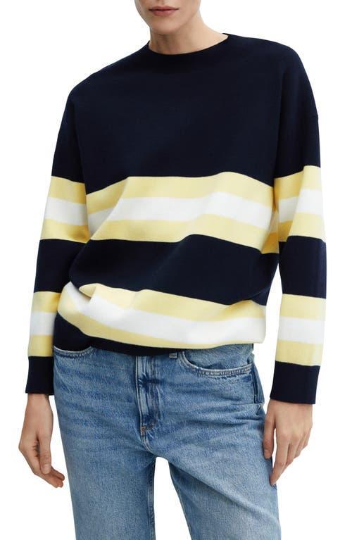 MANGO - Striped knit sweater dark navyWomen Product Image