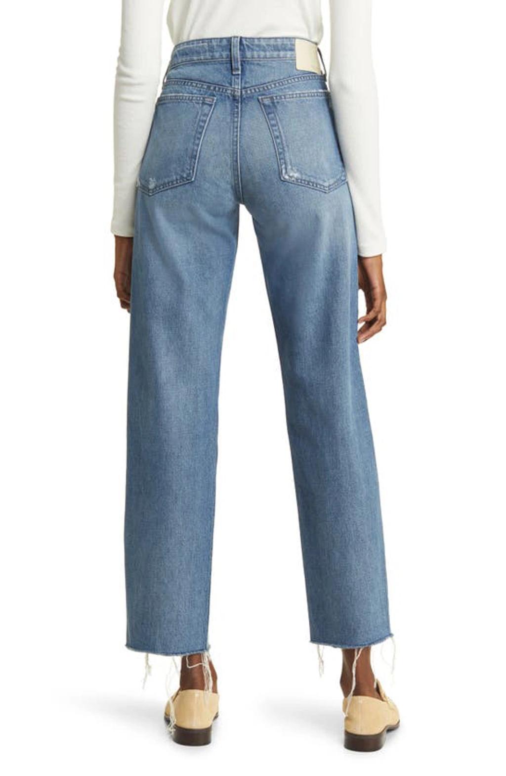 Dre Raw Hem Low Rise Baggy Boyfriend Jeans In Meyer Product Image