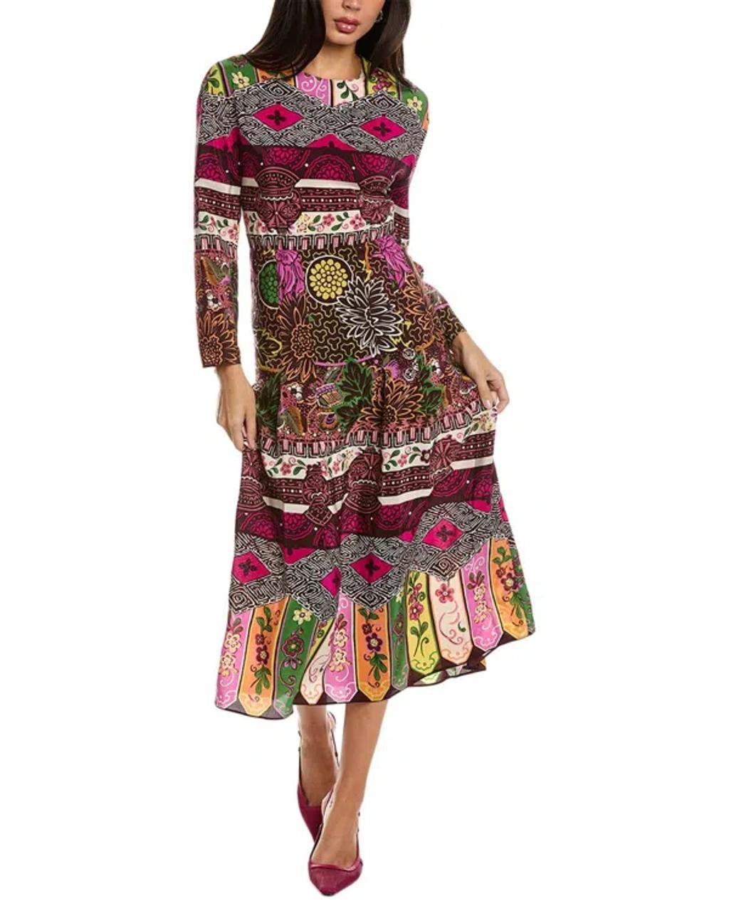 Silk Maxi Dress In Multi Product Image