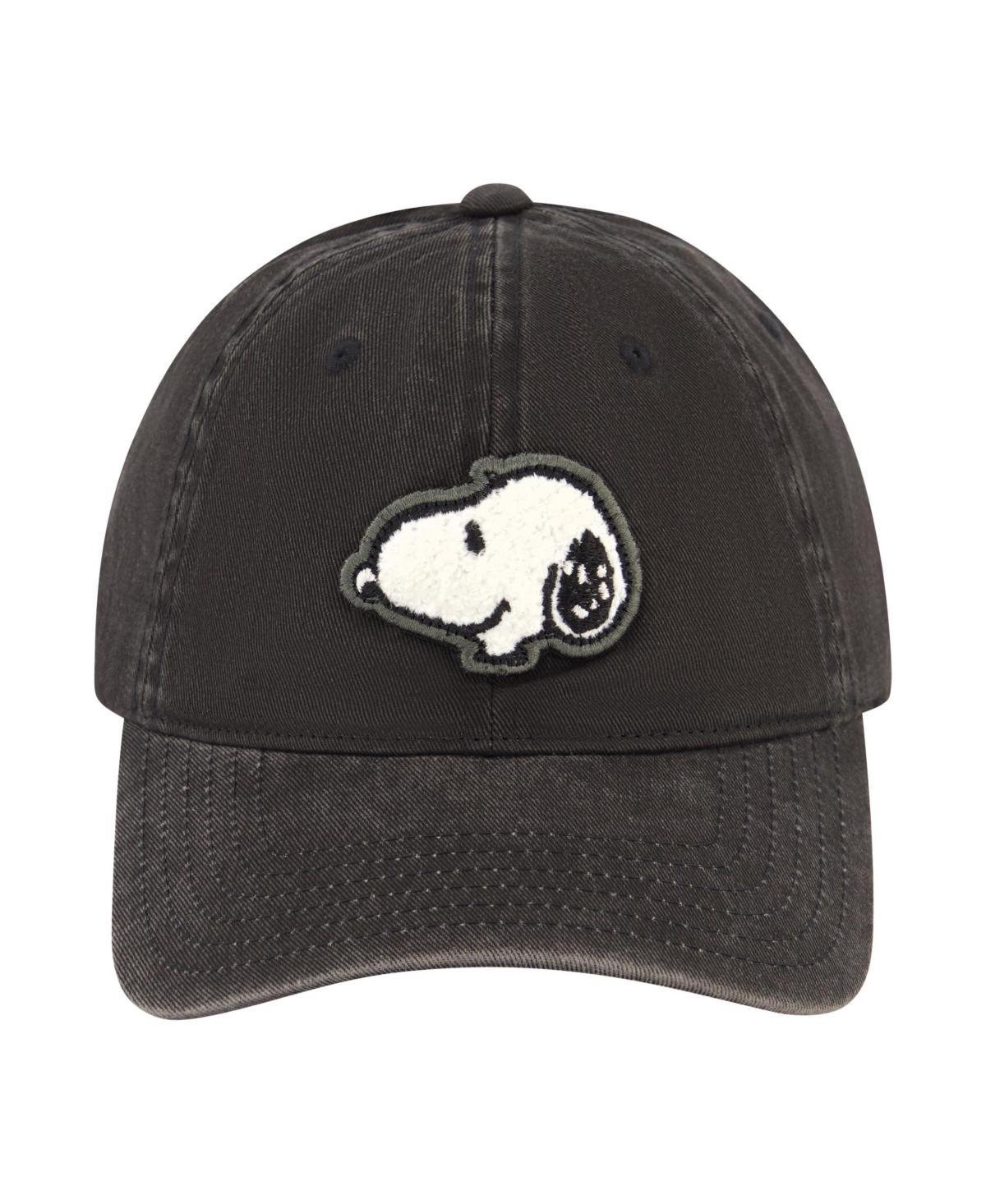 Mens Peanuts Snoopy Chenille Patch Stone Wash Dad Cap Product Image