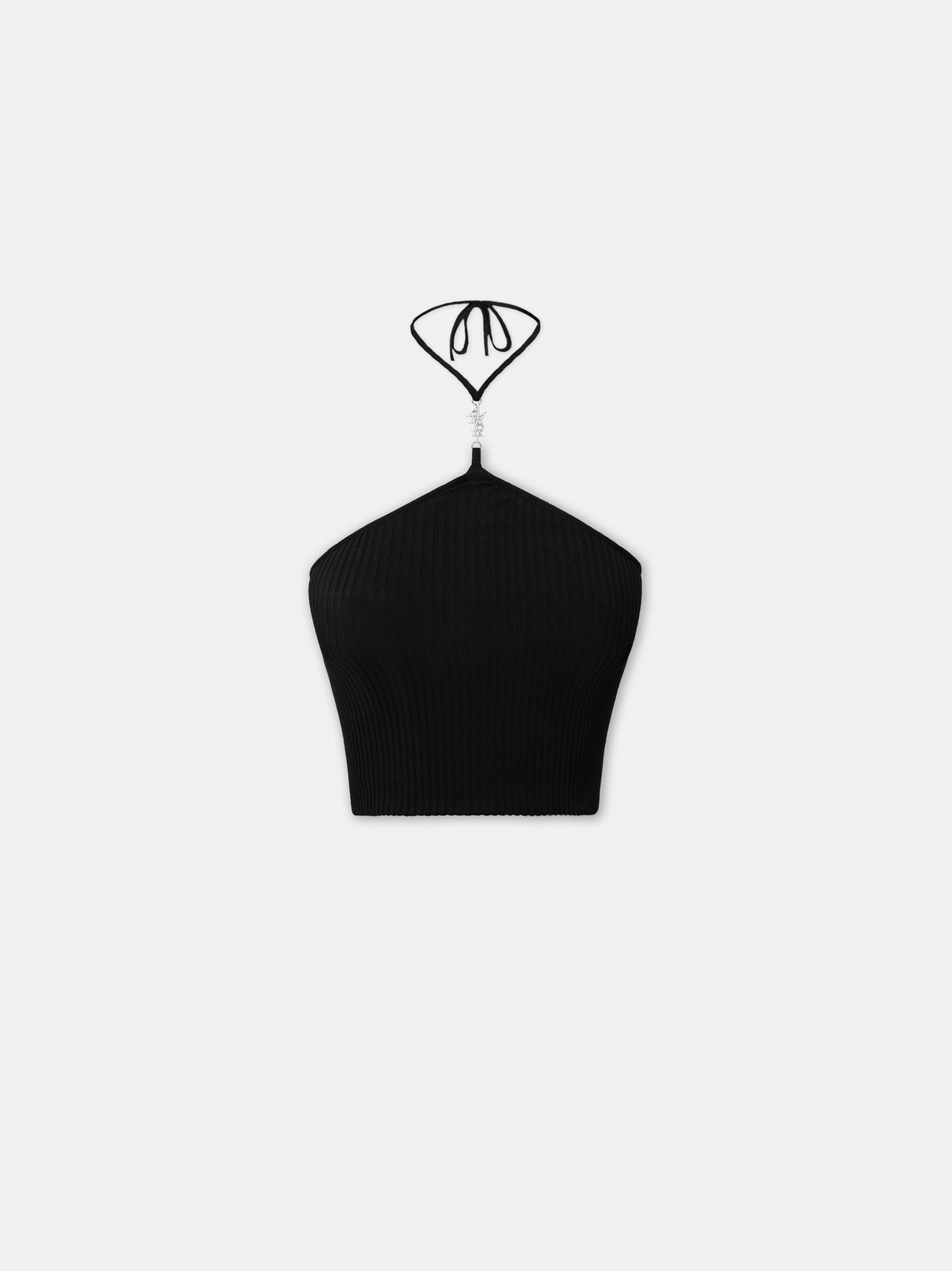 WOMEN - WOMEN'S AMIRI STACKED HALTER TOP - Black Female Product Image