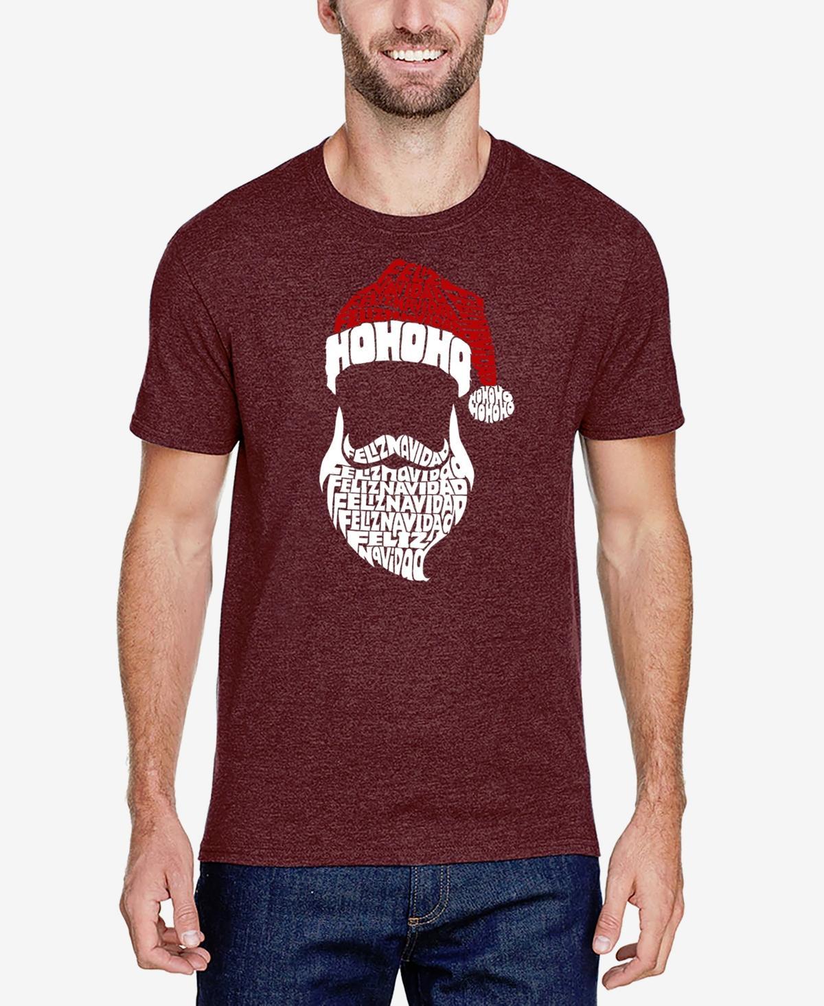 La Pop Art Mens Feliz Navidad Santa Claus Premium Blend Word Art T-Shirt Product Image