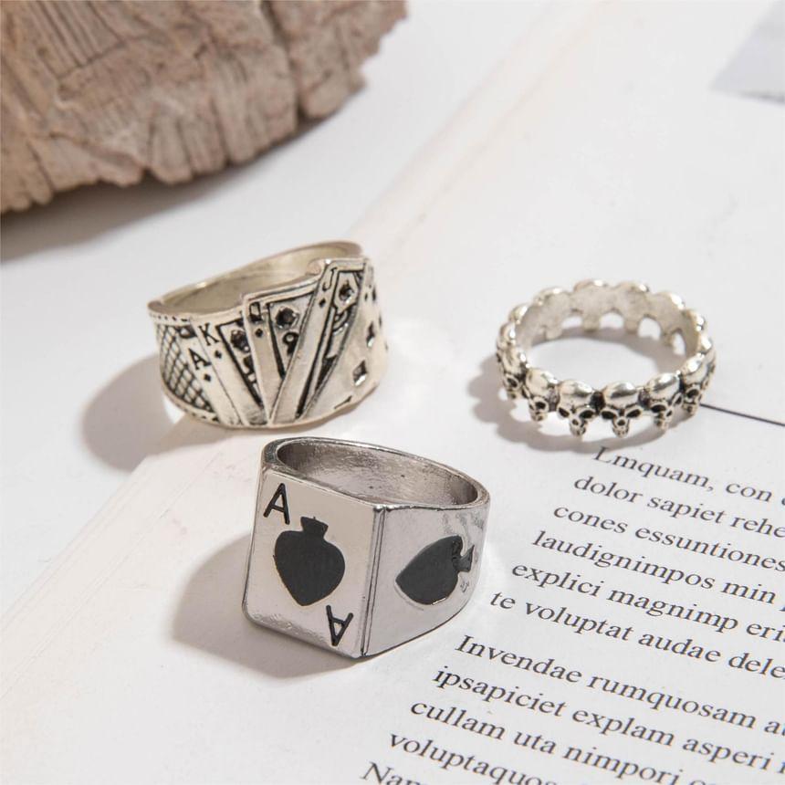 Poker Alloy Open Ring (Various Designs) / Set Product Image