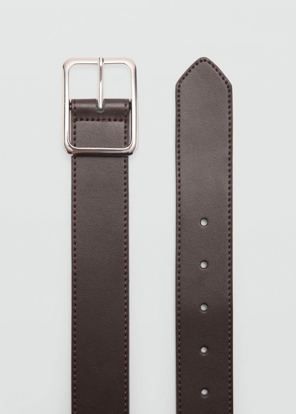 MANGO MAN - 100% leather belt brownMen Product Image