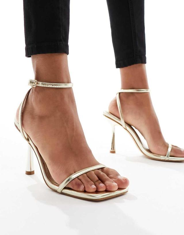 Simmi London Damira strappy barely there sandal in silver Product Image