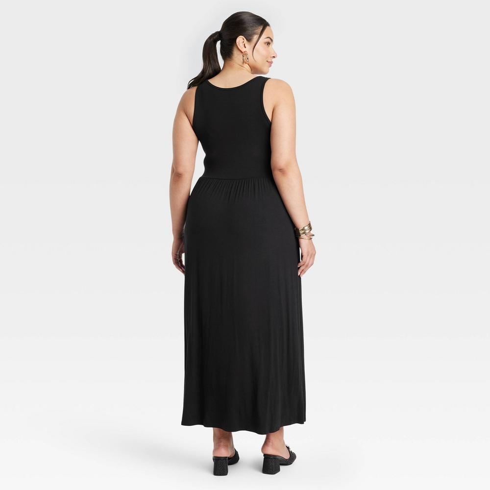 Womens Knit Maxi A-Line Dress - Ava & Viv Black 1X Product Image