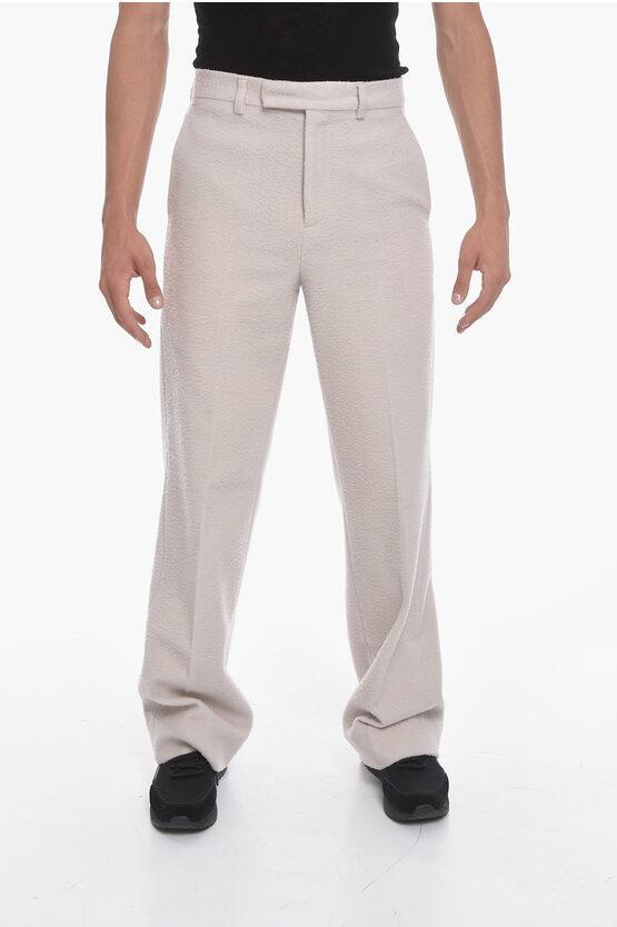 Cashmere-blend Tailored Baggy Pants In White Product Image