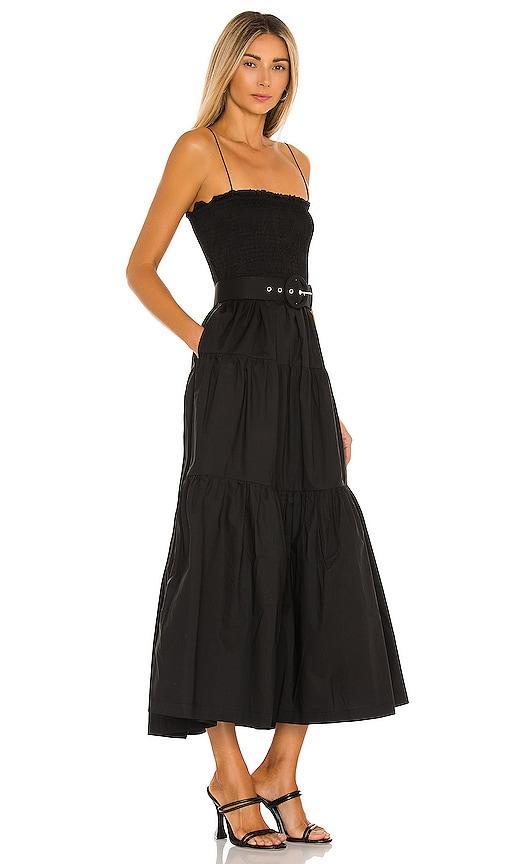 L'Academie The Nour Midi Dress in Black. - size XS (also in L, S, XL) Product Image