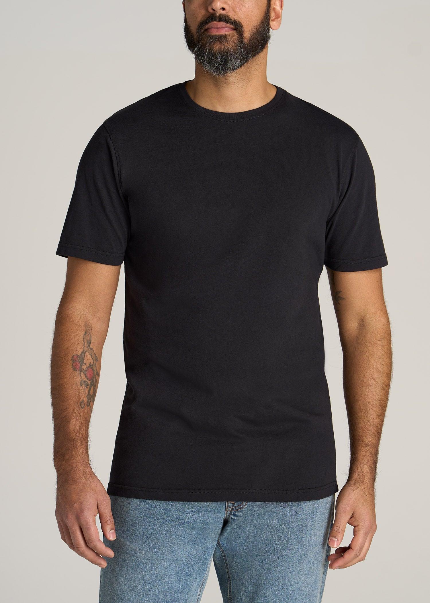 LJ&S Men's Tall REGULAR-FIT Crew Neck Tee in Black Male Product Image