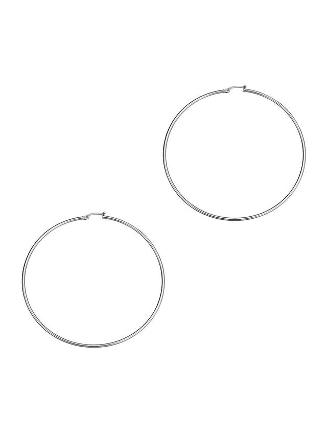 Womens 14K White Solid Gold Everything Oversized Hoops Product Image