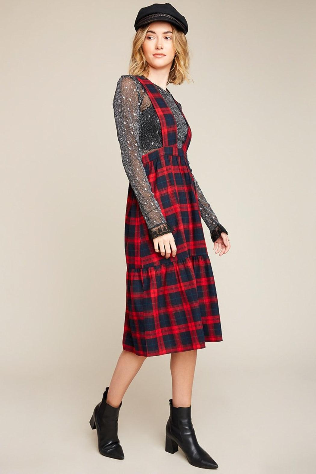 Women's Plaid Button-Down Midi Dress Product Image