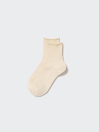 Womens Heattech Crew Mellow Socks with Odor Control Beige US W 7.5-10 UNIQLO US Product Image