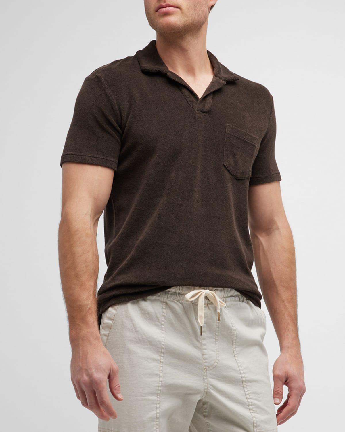 Mens Terry Short-Sleeve Polo Shirt Product Image