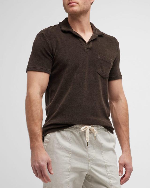 Mens Terry Short-Sleeve Polo Shirt Product Image