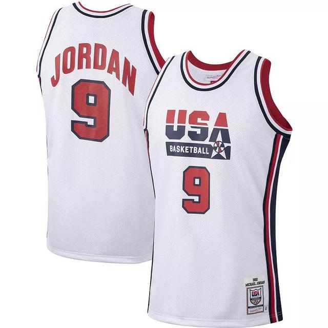 Mens Mitchell & Ness Michael Jordan White USA Basketball Authentic 1992 Jersey Product Image